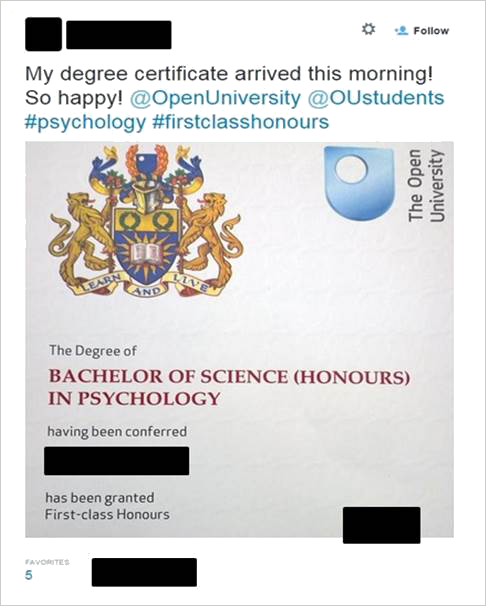 Image result for the Open University BA Education degree certificate